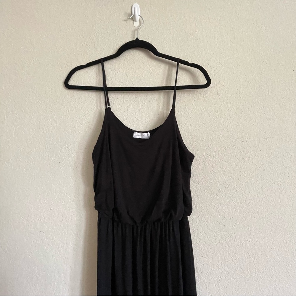 All in Favor womans Black Maxi Dress size M casual summer staple floor length - Picture 2 of 8